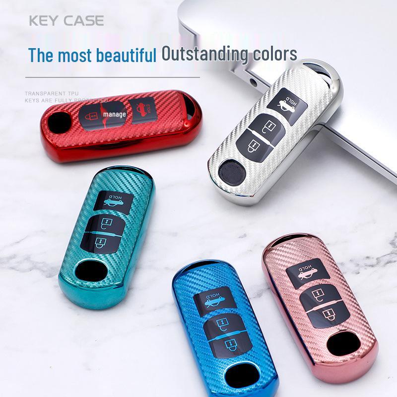 Mazda Axela Atenza CX4 CX-5 Kohlefaser Auto Schlüsselhülle