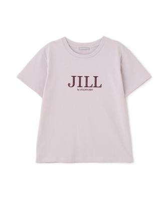JILL by JILL STUART Flocked Logo T-Shirt, 125-5260012, Lavender, Free Size, Women's