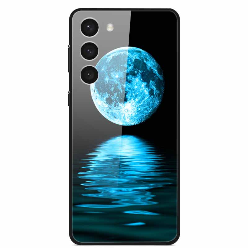 Tempered Glass Case For Samsung S23 Plus 5G Cover Galaxy S 23 Space Hard Back Coque For Samsung S23 Ultra S23+ Bumpers Funda Cat