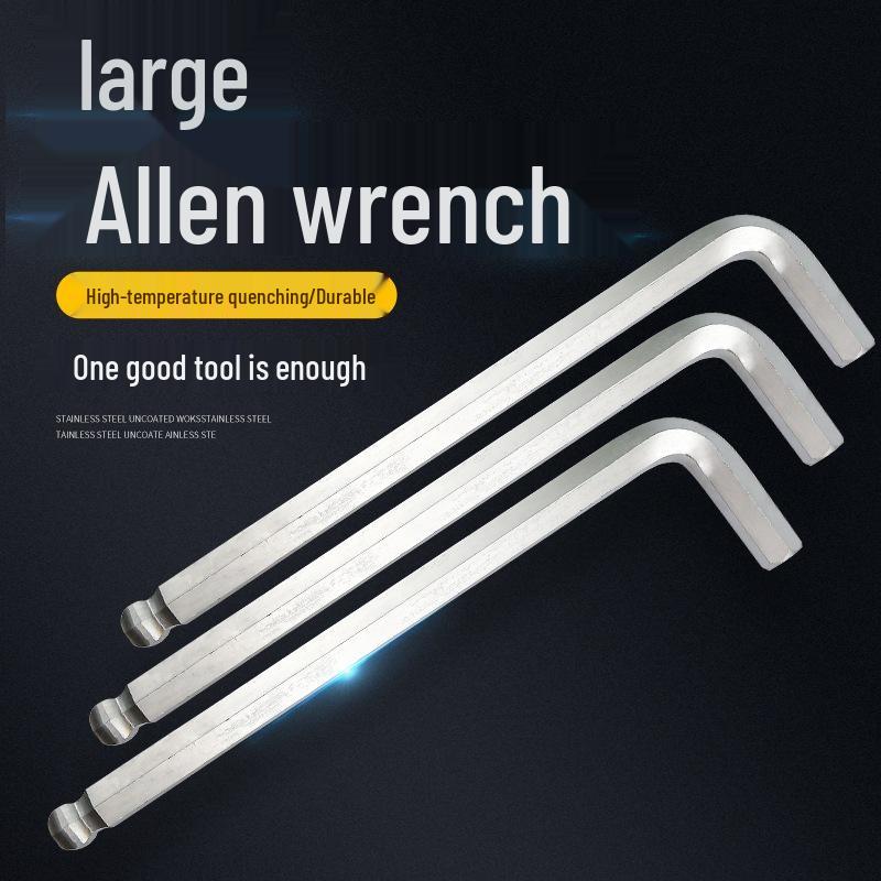 Extra Long Ball Head Hex Key Wrench, L-Shaped, 10-60mm, Industrial-Grade