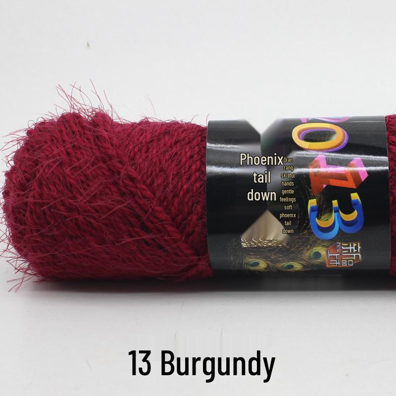 Handmade Mohair Peacock Feather Velvet Yarn for Sweater and Cardigan Knitting