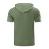 Men Hooded Short Sleeve Pullover with Pocket Lightweight Quick Dry Athletic Top for Casual Sports Outdoor Activities