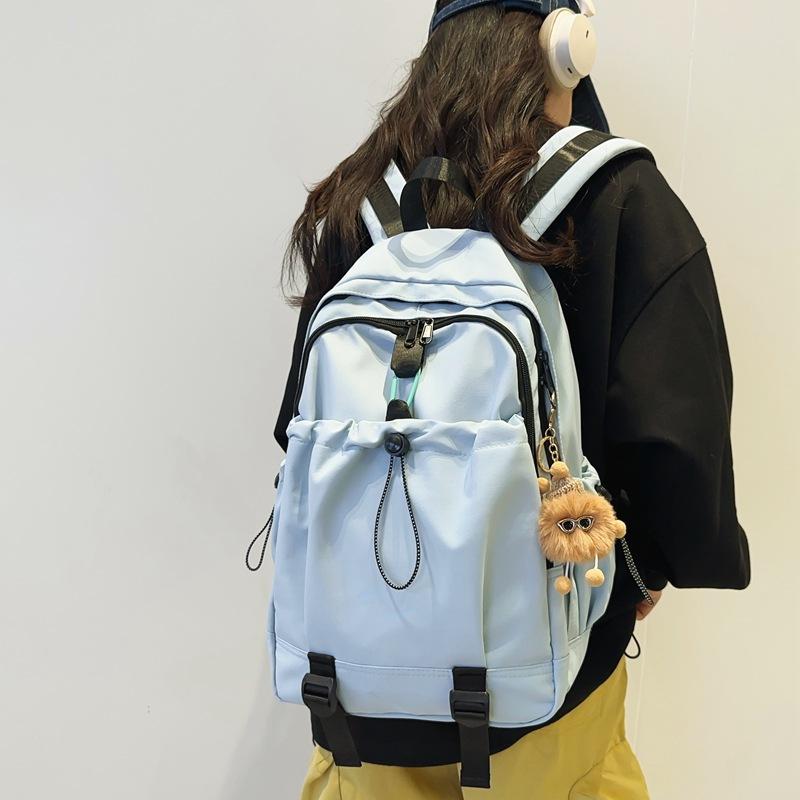 Backpack girls high value small fresh computer backpack large capacity drawstring sports style junior high school college student schoolbag