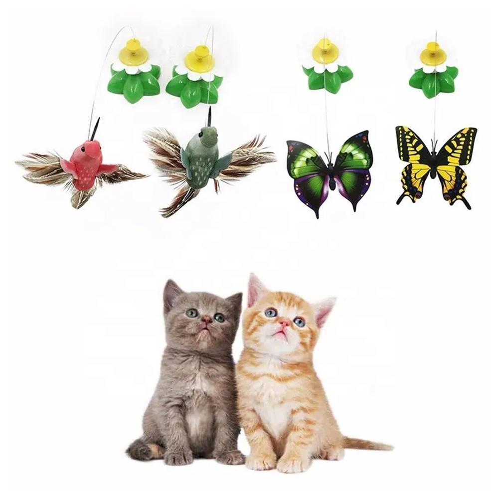 1/2/3PCS Electric Flying Bird Teasing Stick Automatically Spins Around Hummingbird, Cat Self Hi Toy Funny Pet Toys Random Color