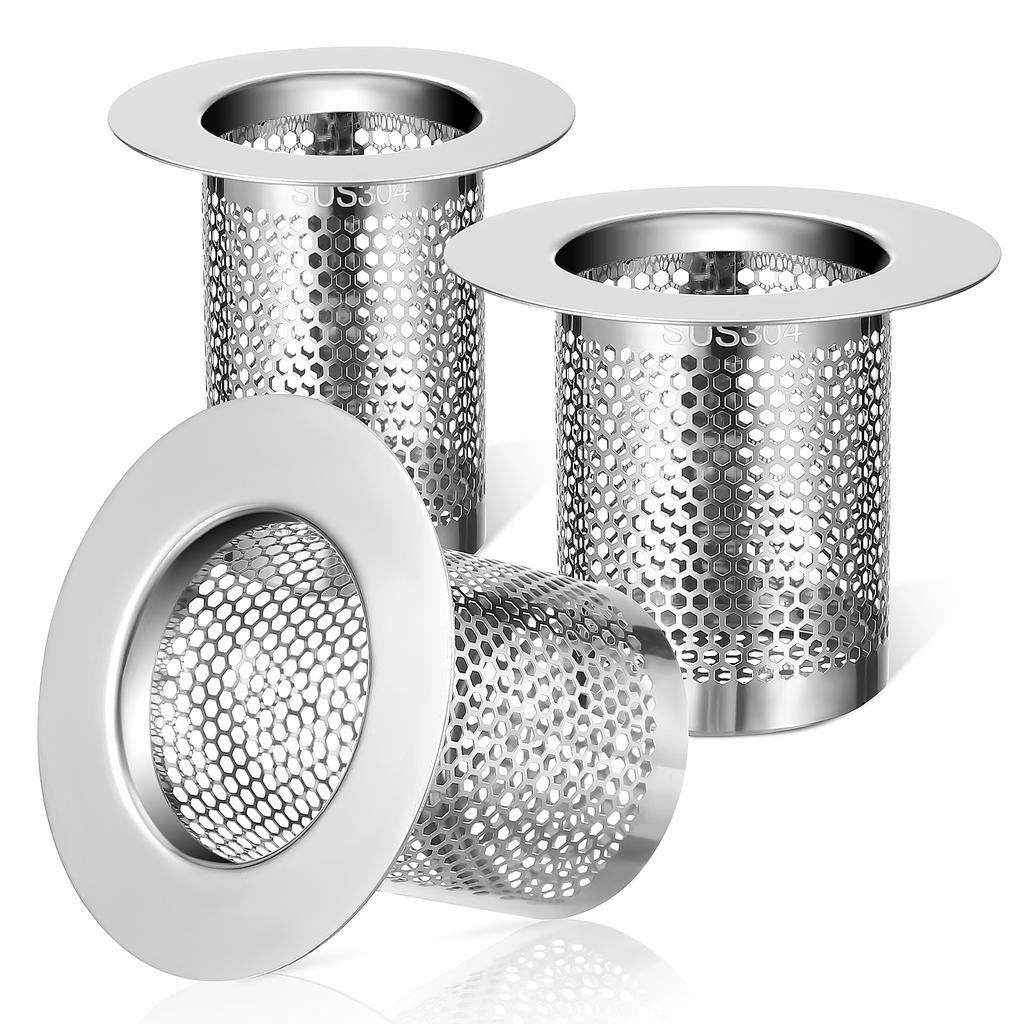 Mesh Sink Strainer 304 Stainless Steel Floor Drain Filter Shower Hair Catcher Drainage Pipe