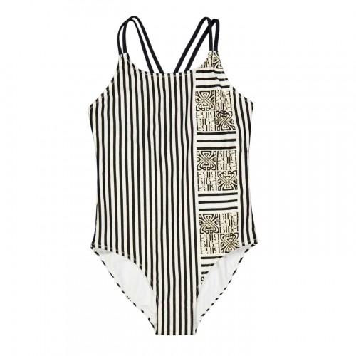 Biba Girls Stripe Cross Back One Piece Swimsuit