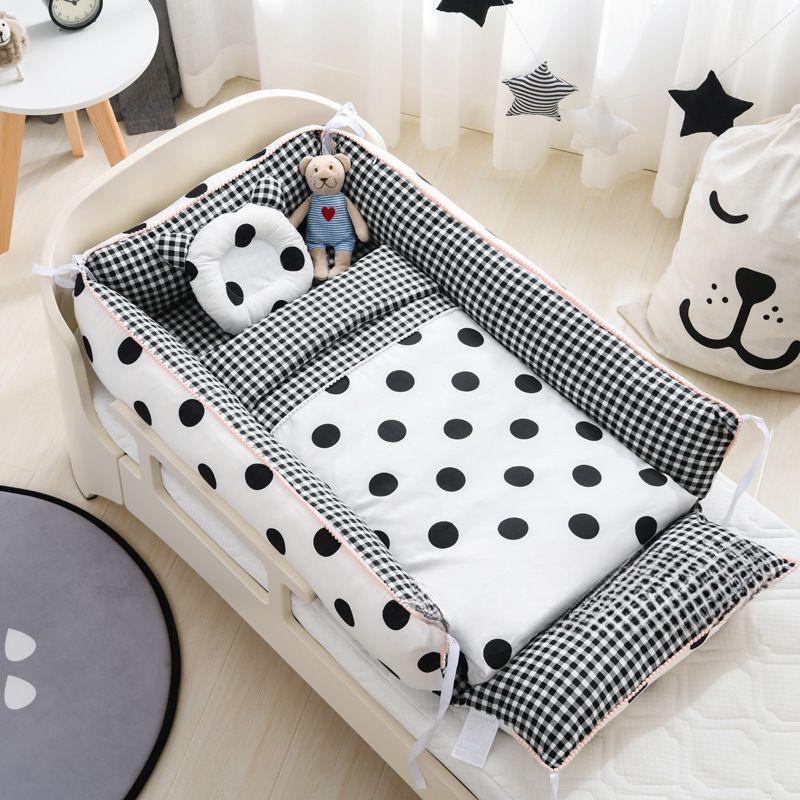 Foldable Portable Baby Crib: Anti-Pressure, Anti-Startle Pure Cotton Sleeping Bed