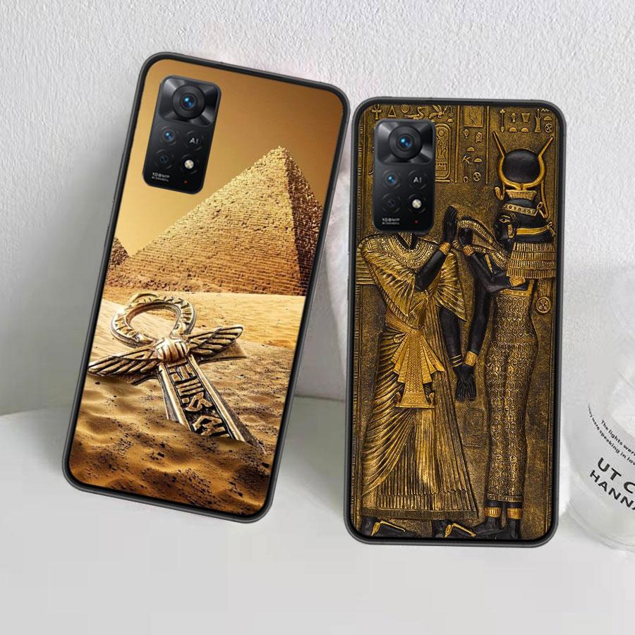 Egypt Pharaoh mural Phone Case For Xiaomi Redmi Note 12 Plus 12S 11 11T Pro 5G 11E 11S 4G 10 10S 9 9S 9T 8 8T 7 6 5 Cover Shell