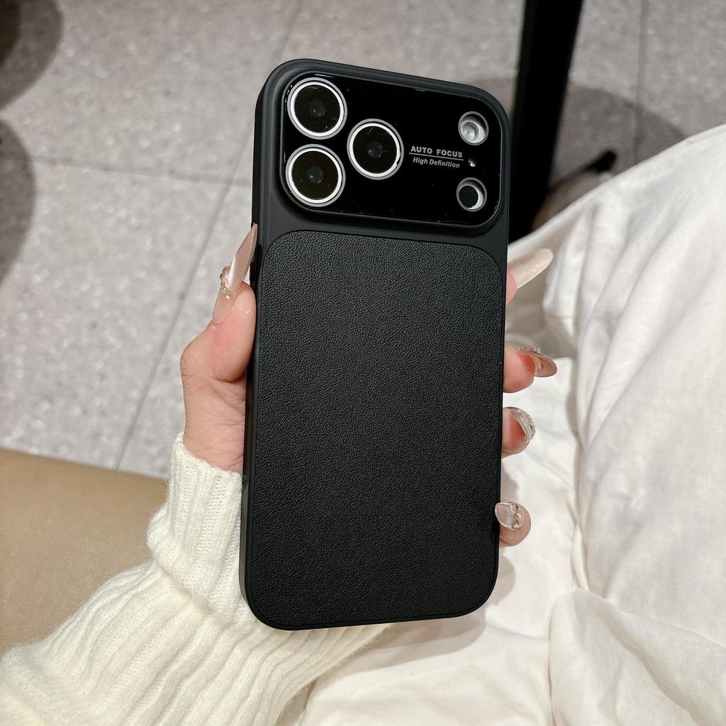 17-Fenster Handyhülle mit Lederstruktur für iPhone 17 Pro Max - Apple 16 Matt, Orange