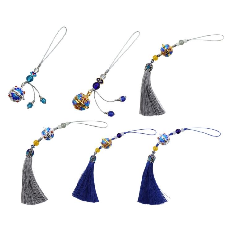 Flower Pendant Rope Keychain Light Blue Keyring Women's Fashion Keyring Jewelry