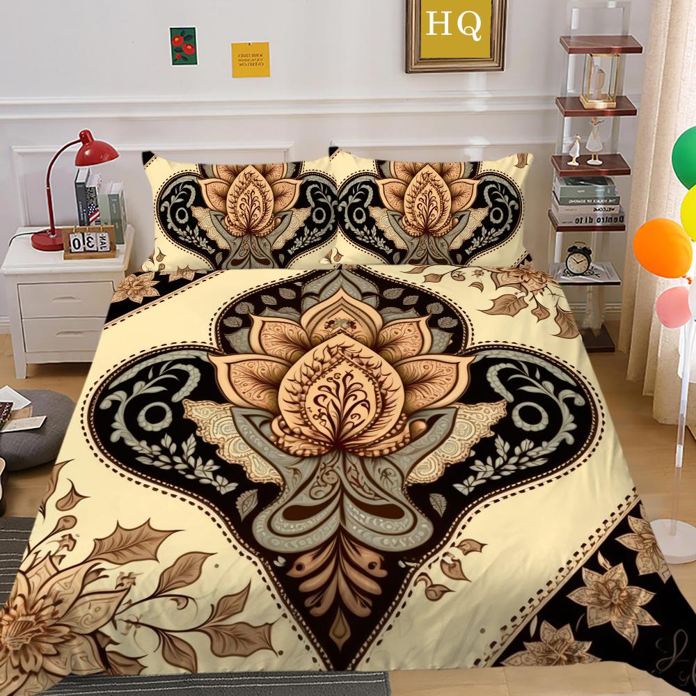 Set Biancheria da Letto Matrimoniale Alta Qualità Fiori Stampa 3D Copriletto Donna Decorazione Camera da Letto
