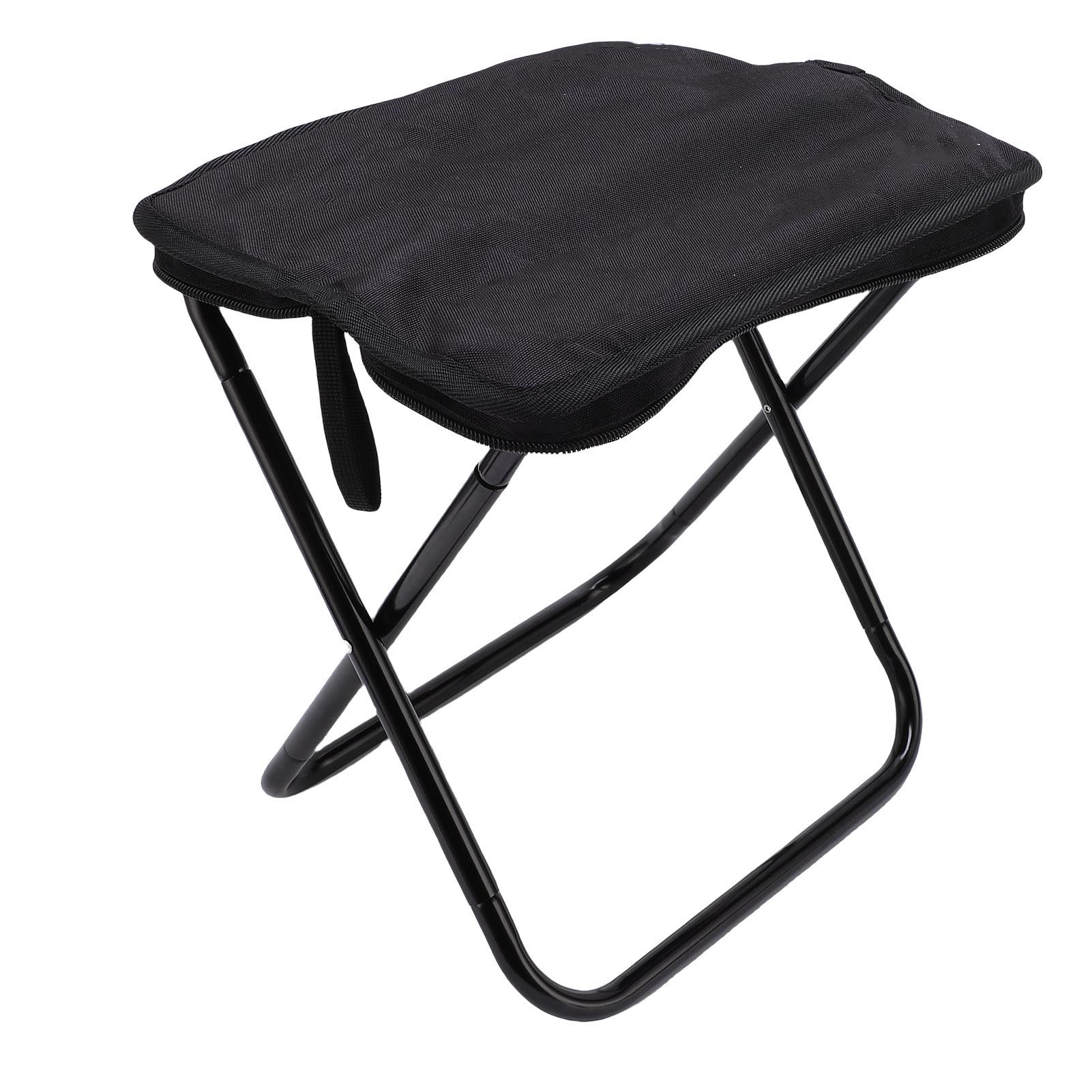 

Camping Stool Lightweight Aluminum Alloy Frame Folding Stool Integrated Storage for Travel Hiking Fishing Beach Black