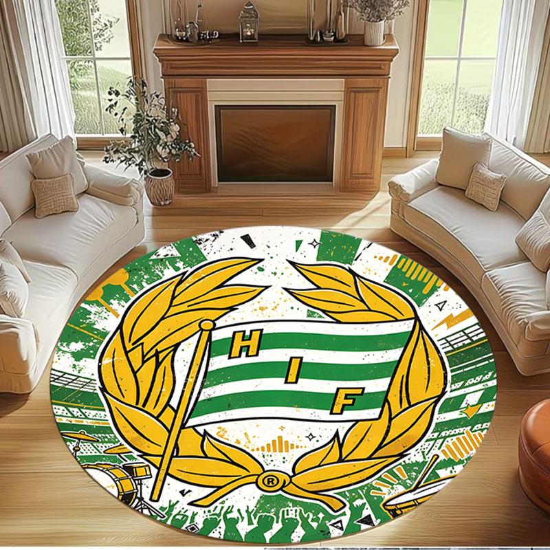 Hammarby IF Print Round Rug, Washable Floor Carpet, For Entryway Dorm Laundry Room Office Study, Home Decor Birthday Christmas Gift