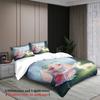 Softville Cozy Town 3PCS Bedding Sets Lop Rabbit Playing With Rabbit Pint Duvet Cover No Filling Cartoon Style Queen King Size