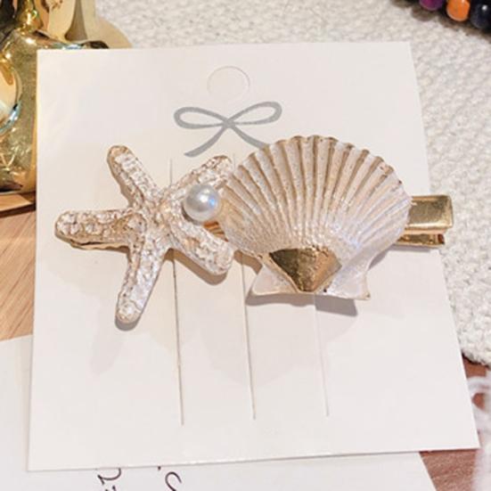 Sweet Starfish Shell Imitation Hair Grip Clip Hairpin Snap Girl Beach Barrette