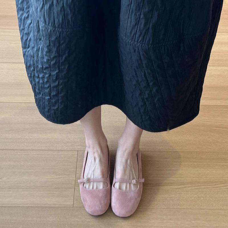 Fashion New Women's Flats Bottom Single Shoes Round Toe Mary Janes Style Casual Footwear French Vintage Light Mouth Design Zapatos Mujer