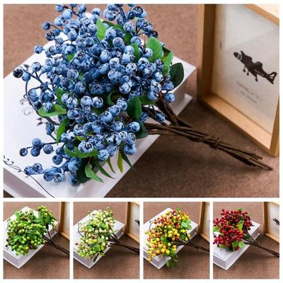 5 couleurs faux myrtille Fruits baies pour mariage décoration de la maison faux Fruits bricolage étamine plantes artificielles fleurs