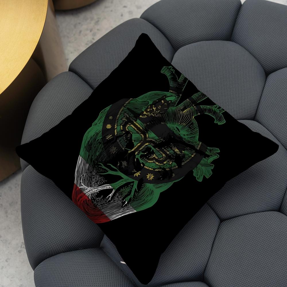 Chechen National Flag Cushion Cover Reversible Plush Pillow Cover – For car, sofa, bedroom, perfect as a gift.