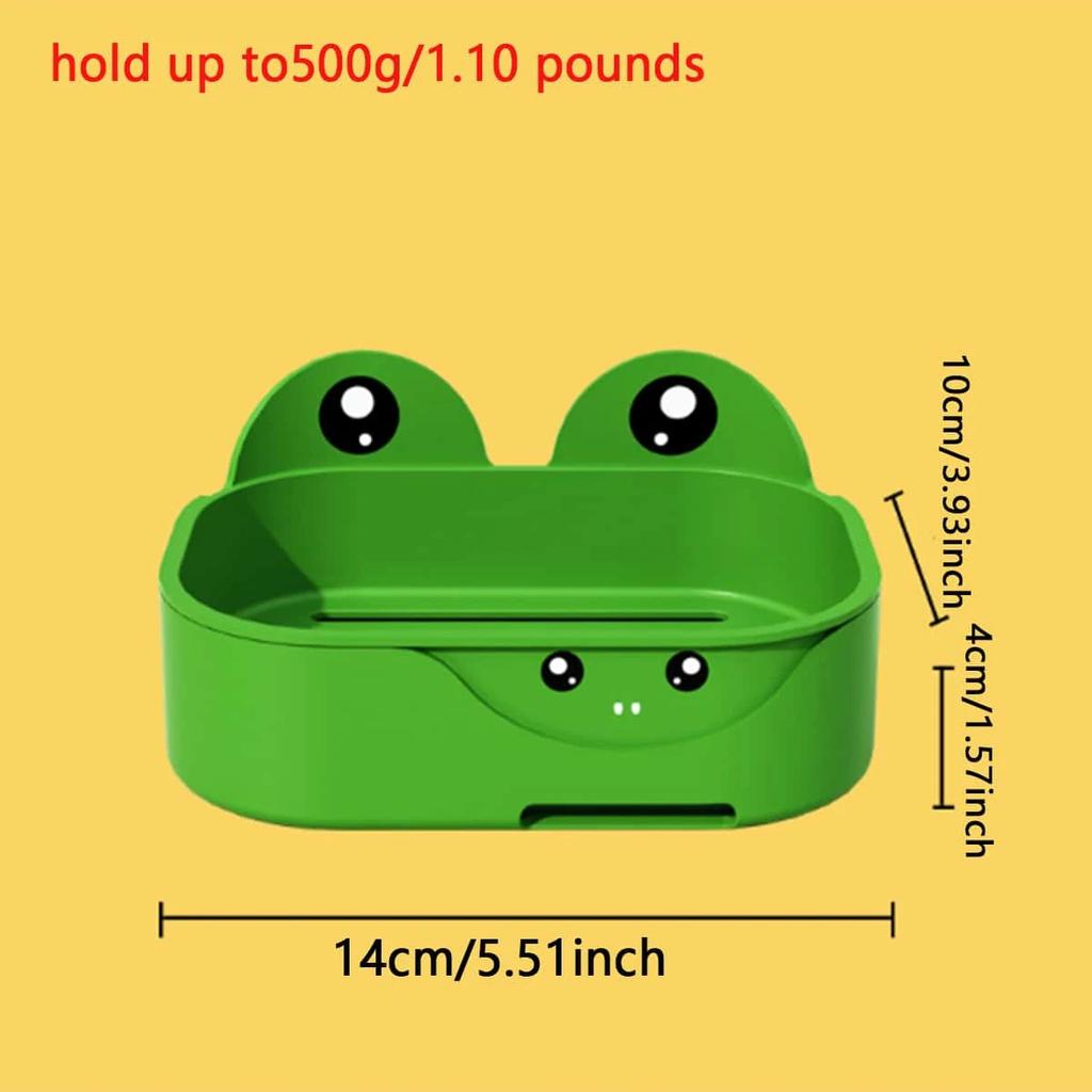 1 STÜCK - Badezimmer Perforationsfrei Wandhängend Niedlich Cartoon Haushalt Frosch Seifenbox