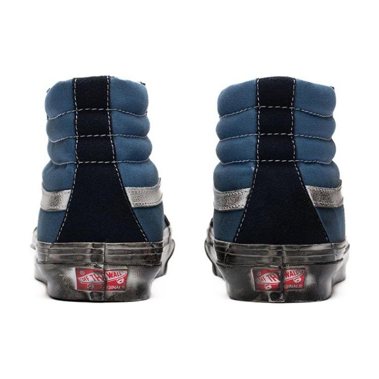 Vans OG Sk8-Hi LX Stressed - Μπλε Unisex Αθλητικά Παπούτσια Μπλε Stressed-Navy Stv-Navy VN0A4BVBNGJ