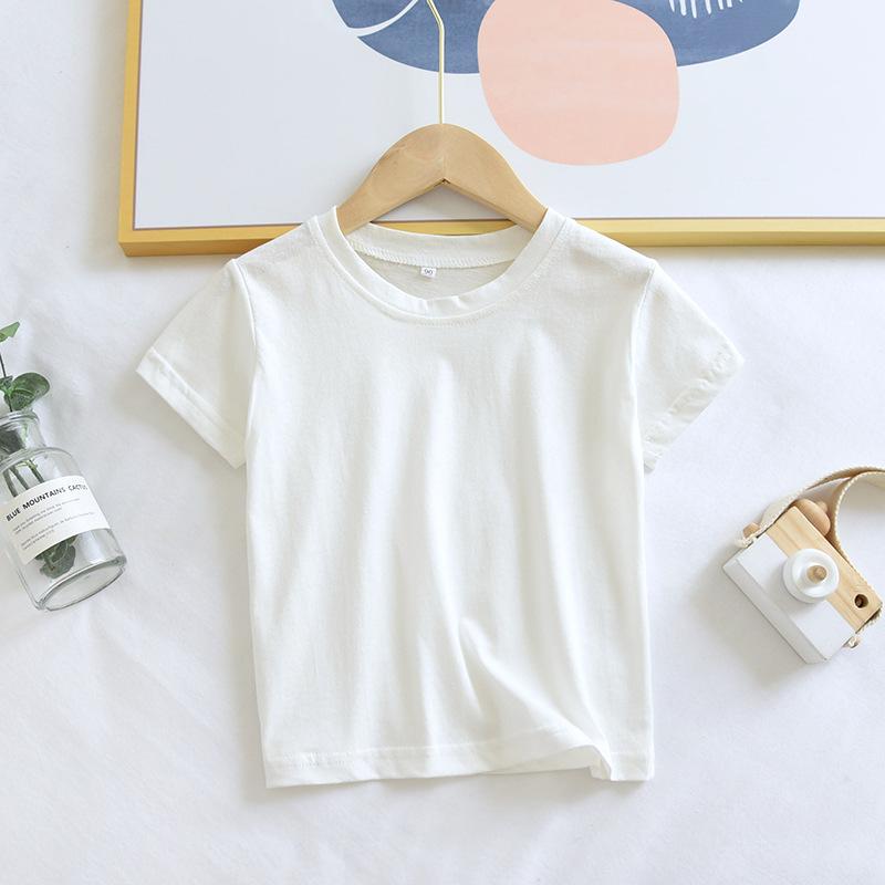 

Летние топы из чистого хлопка со сладкими цветочками для девочек, мальчики и девочки маленького и среднего размера, универсальные детские футболки маленького и среднего размера 150cm