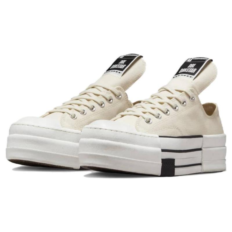 Rick Owens DRKSHDW x Converse Chuck 70 DBL Drkstar Trendy Comfortable Durable Lightweight High Top Espadrilles Unisex Beige