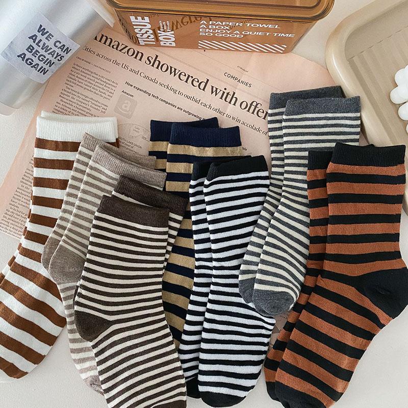 

Простота японского корейского стиля INS тонкие средние носки модные персонализированные носки для пар полосатые носки длинные носки