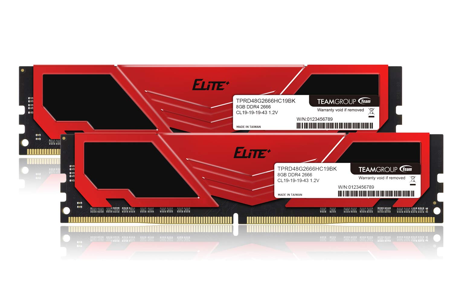 

Team DDR4 2666MHz 8GB x 2 Desktop Memory Elite Plus Series with Japan Limited Time Warranty PC4-21300 (16GB kit) (TPRD416G2666HC19DC01)