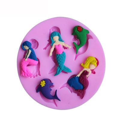 Molde de Silicone Sereia para Bolo de Fondant Molde Decorativo Ferramenta de Confeitaria para Chocolate