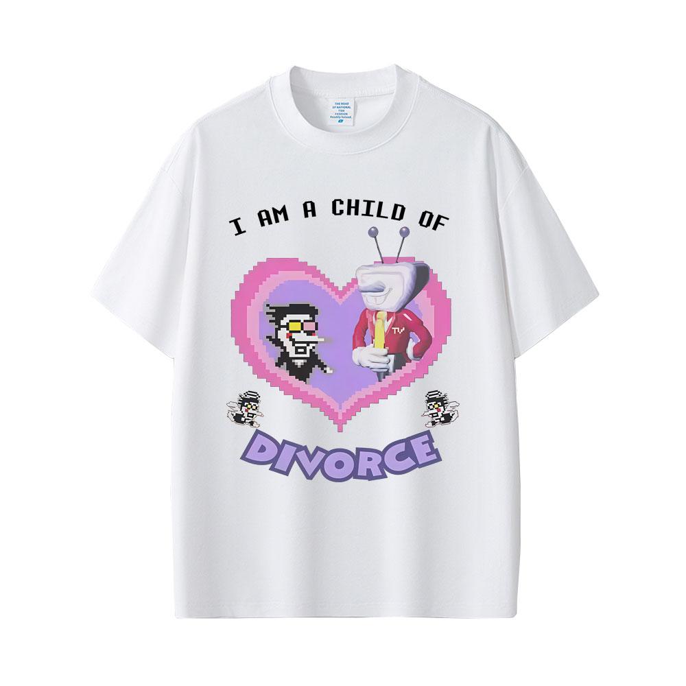 Game Deltarune Spamton and Tenna I Am Child of Divorce Funny Meme Tshirts Unisex Women Casual Cotton Vintage Oversized T Shirts