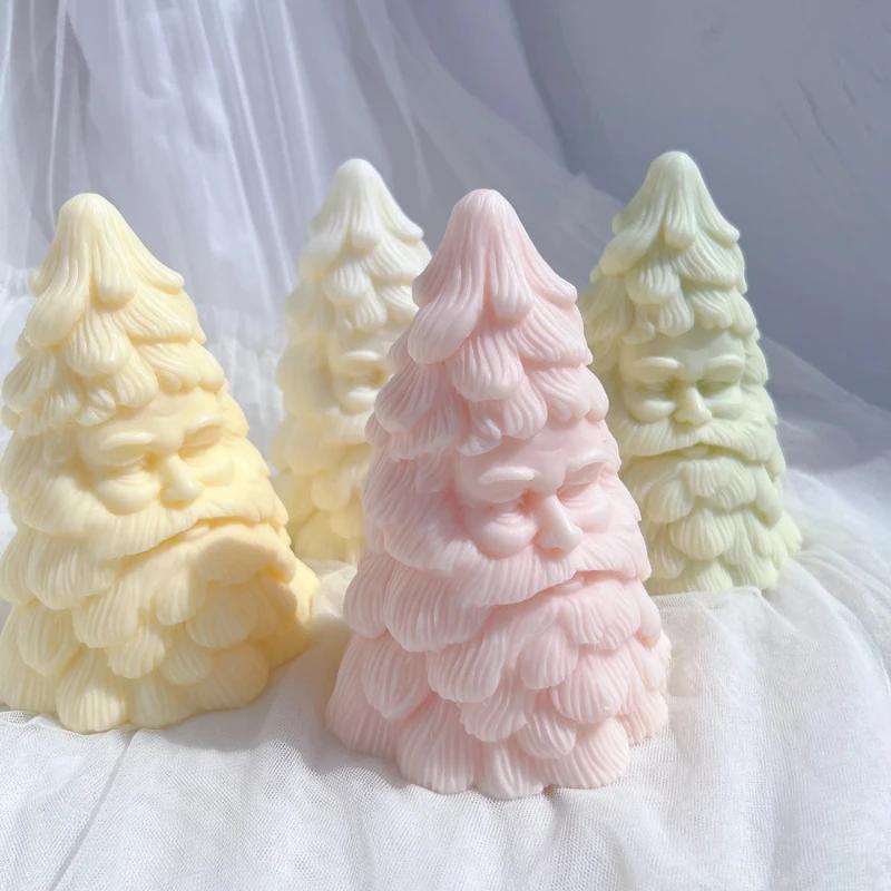 Top Quality Santa Claus Christmas Tree Candle Molds Dinner Cake Silicone Mold Soy Wax Silicone Mould Christmas Home Resin Decor