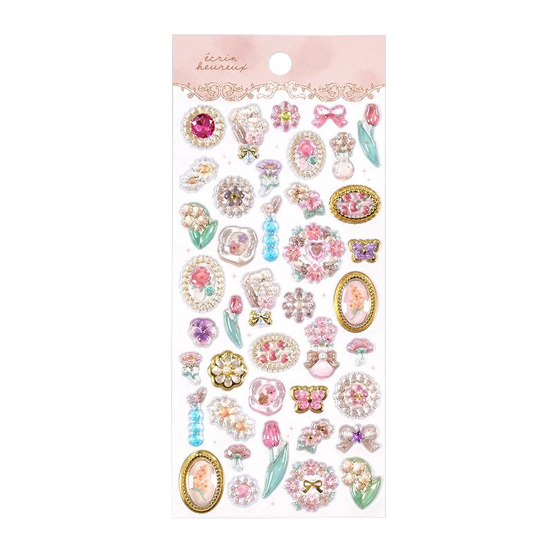 Hot Selling 3D Relief Crystal Stickers 1pcs Glitter Diamond Gemstone Decals for Toddler Girl Educational Reward Phone Case