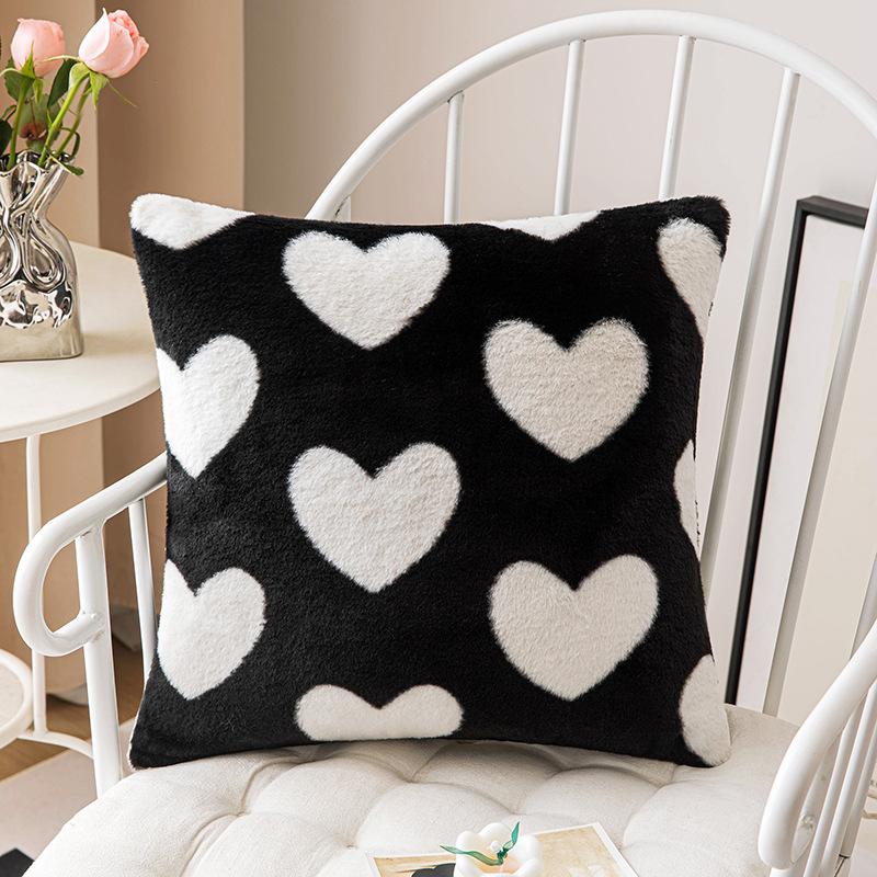 

Подушка Любви на День Святого Валентина Современная Простая Инс Плюшевая Подушка для Дивана Женское Украшение Прикроватная Мягкая Наволочка 45 * 45Cm without core