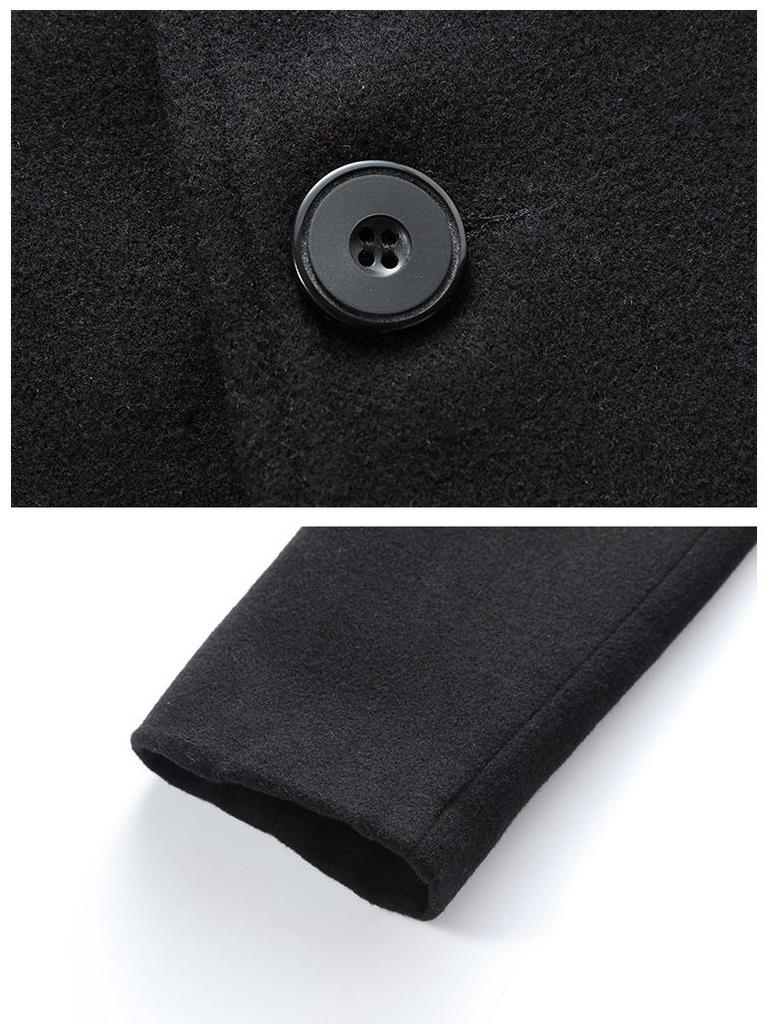 Men's 2025 Korean Style Slim Fit Mid-Length Wool Coat