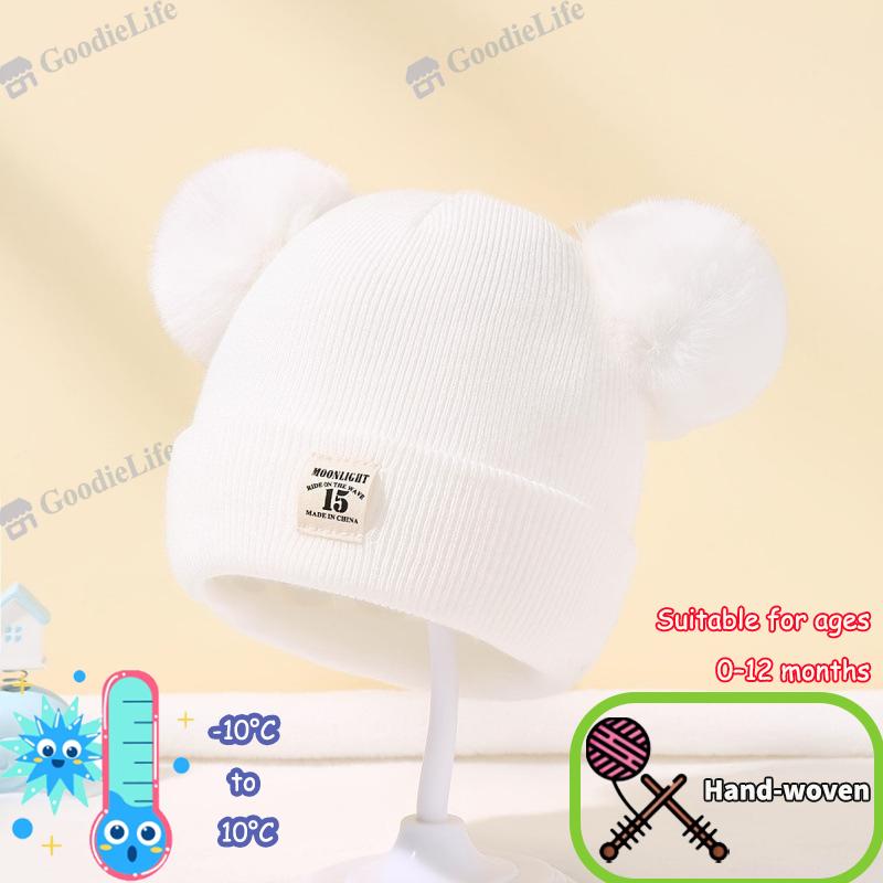Winter Baby Hat 0-12 Months Newborn Double Layer Warm Infant Cap for Boys Girls Autumn Winter