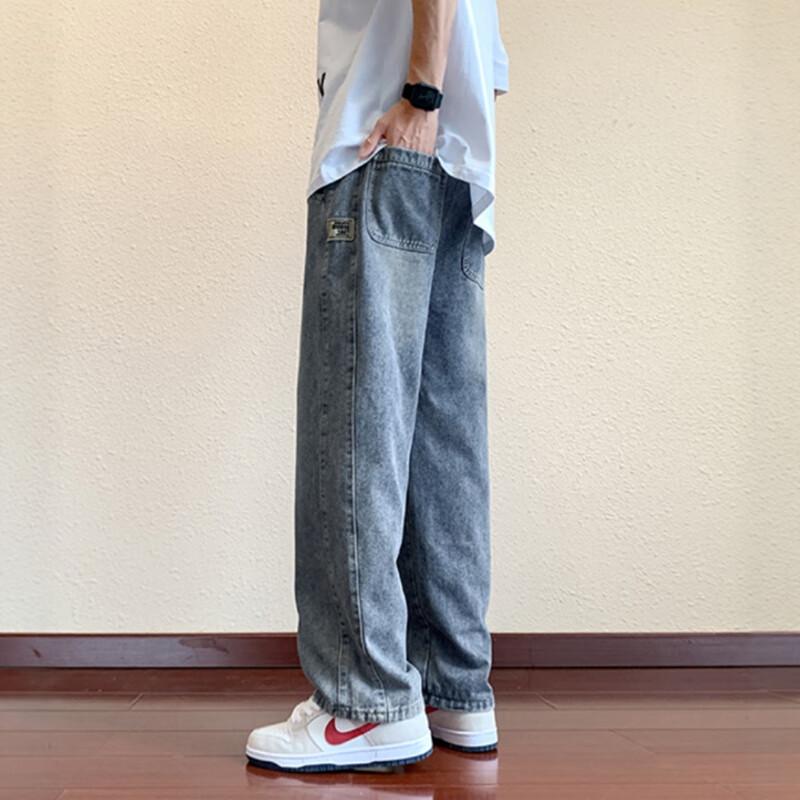 Jeanswest Men's Retro Wide-Leg Loose Fit Jeans