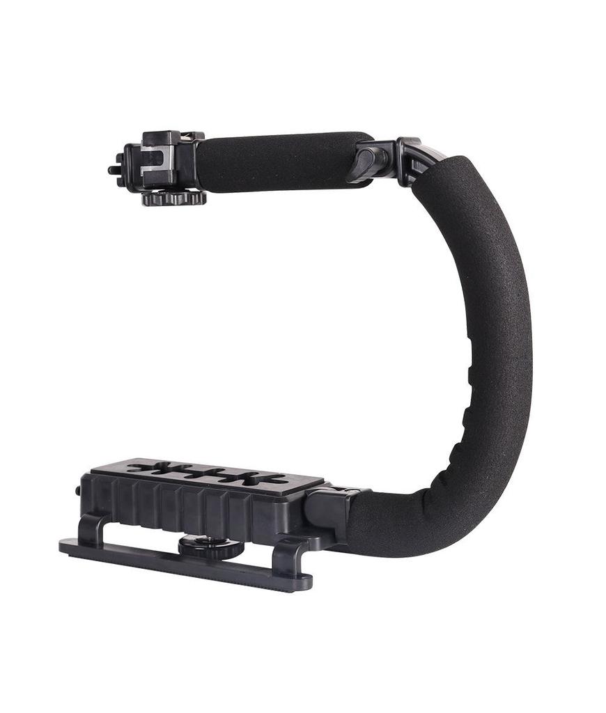U-shaped DSLR Handheld Stabilizer with DV and C-shaped Bracket for Mobile and Flashlight