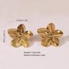 2PCS Flower Stud Earrings for Women Girls Vintage Gold Color Metal Earrings Trendy Daily Wear Fashion Jewelry Gifts
