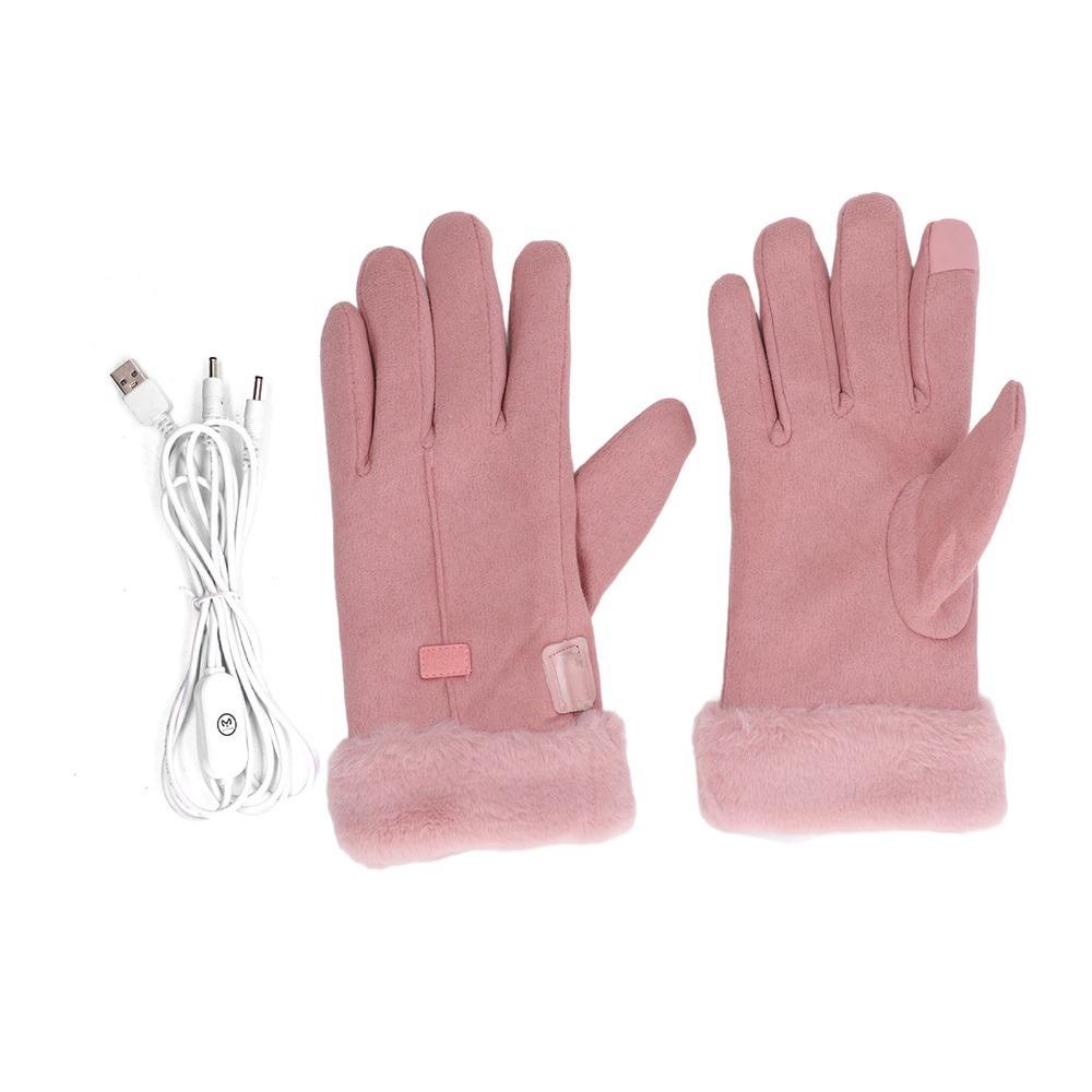 

1 pair Touch USB Heated Gloves Pink Cycling Heated Gloves for Skiing,Biking,Riding розовый