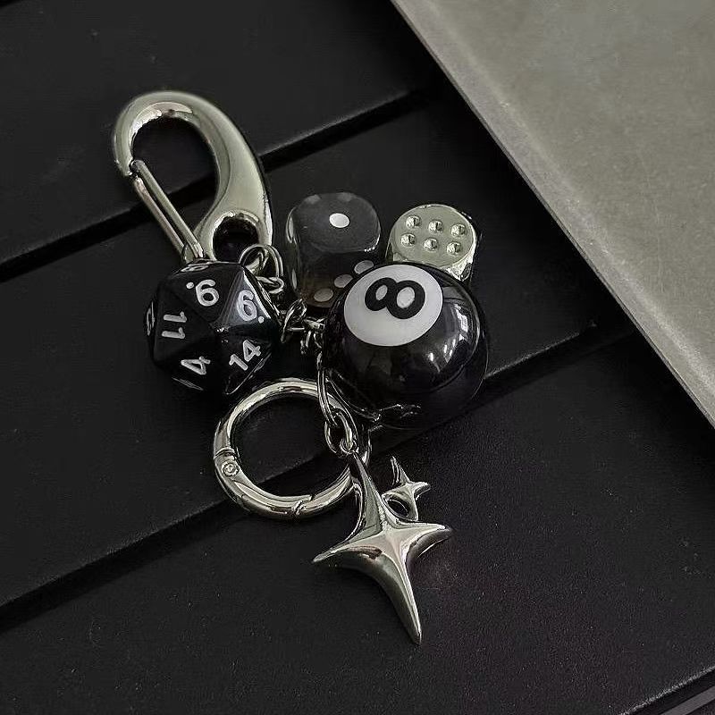 Ins Original Key Chain Good Luck Dice Multi Element Pendant Bag Decoration