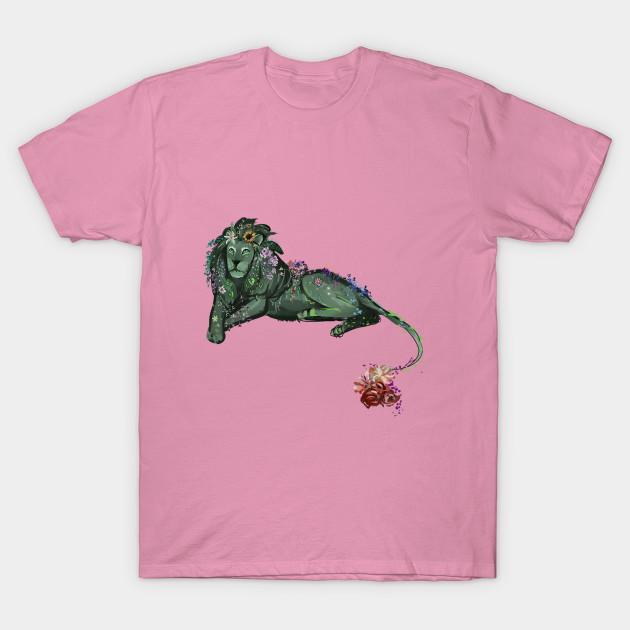 T-Shirt Damen Garten Löwe Harajuku Print Kawaii T-Shirt Sommer Kurzarm Damen T-Shirt Top Tee