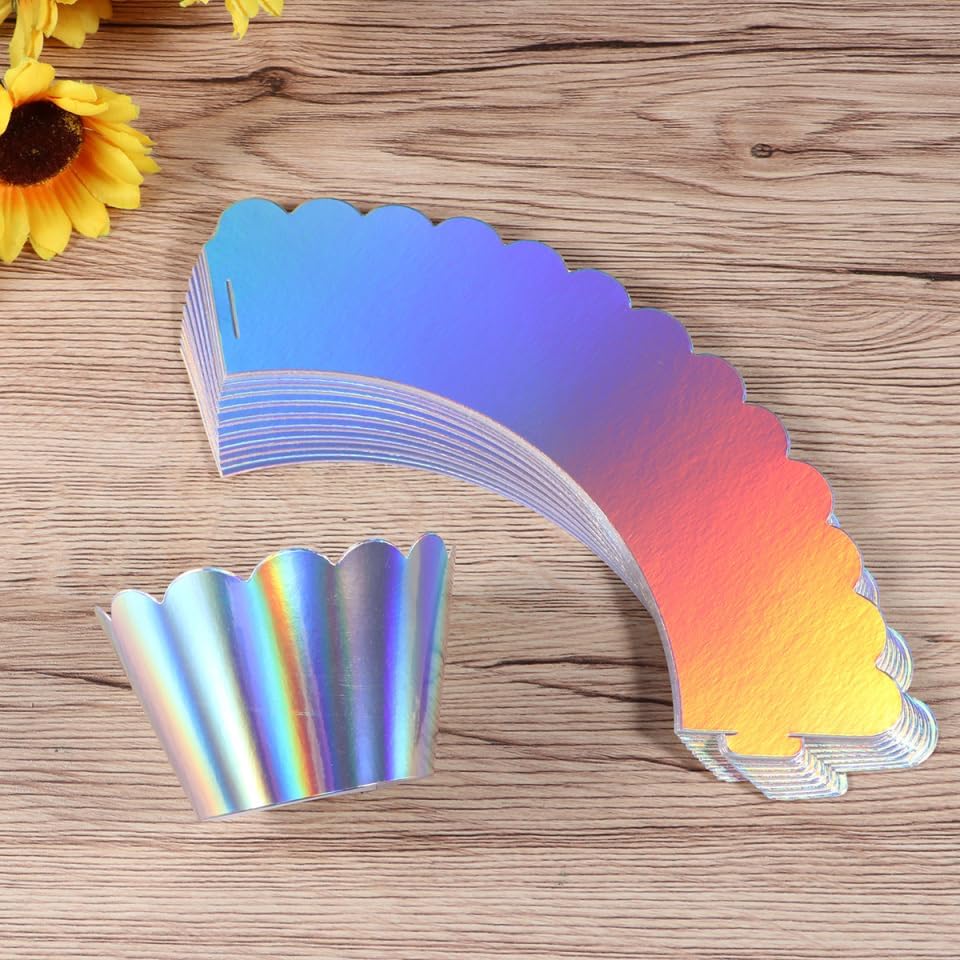48 Pcs Rainbow Cupcake Liners Cupcake Wrappers Holders Muffin Liners Baking Cups Papers Baking Cups for Wedding Birthday Party Decoration
