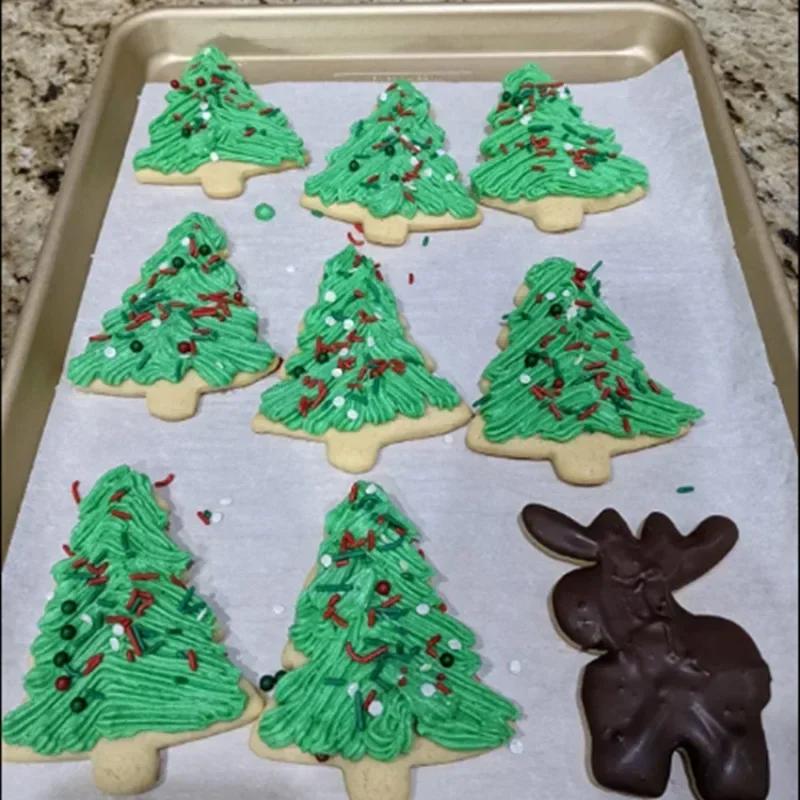 3 buc. Forme de Tăiat Biscuiți Brad de Crăciun, Forme Crăciun pentru Biscuiți, Forme din Oțel Inoxidabil pentru Presat Biscuiți, Tăietor DIY pentru Biscuiți de Bucătărie