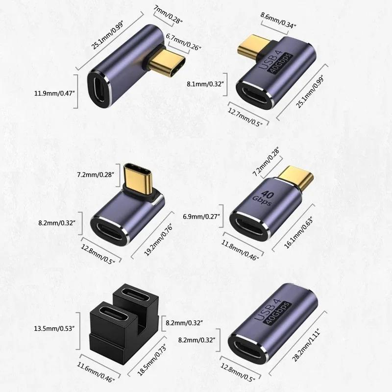 USB1.1 PD111W Adapter 8K@61Hz 11Gbps USB C Male-Female Charging for Macbook Dell HP Thunderbolt U/Straight Angle OTG Connector