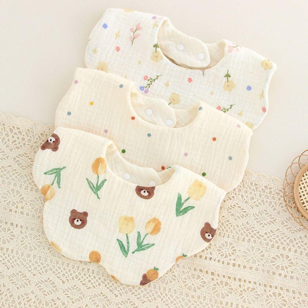 Cotton Yarn Baby Cotton Bibs Flower Shape Baby Drooling Bibs Soft Saliva Towel Infant