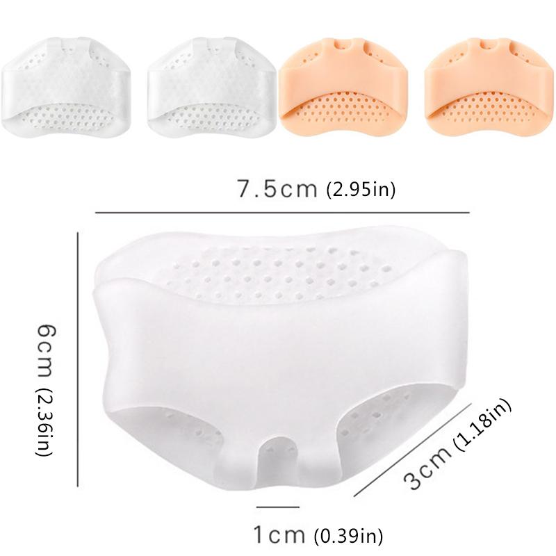 1pair Silicone Foot Care Forefoot Pads Pain Prevention Insole Women High Heel Shoes Foot Blister Toes Insert Pain Relief Cushion