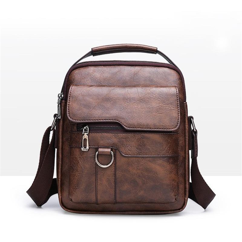 

Діловий кежуал вертикальна сумка кросбоді з м якої ПУ шкіри, жіноча сумка, портфель, сумка через плече для чоловіків темно-коричневого кольору