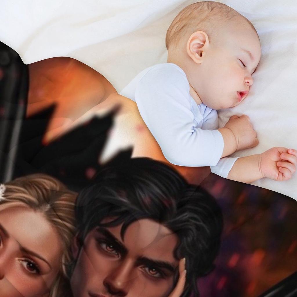 Elain Archeron and Azriel The Shadowsinger from Acotar Throw Blanket Giant Sofa Designers Bed covers Blankets