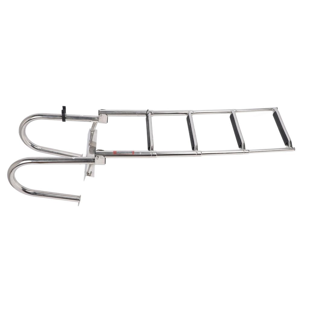 4 Step Boat Pontoon Ladder 316 Stainless Steel Anti Slip Folding Telescoping Deck Ladder with Pedal Hand Railing for