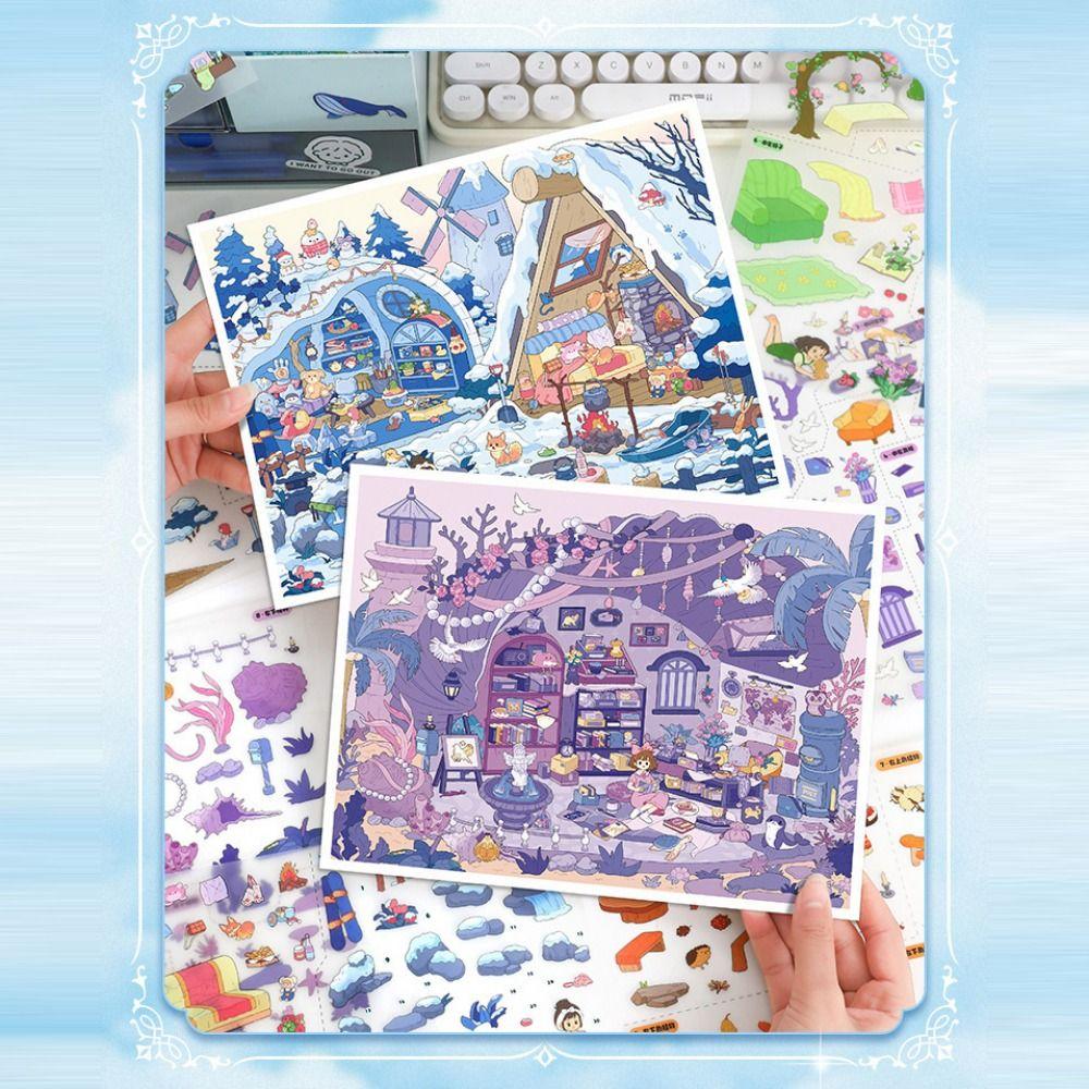 DIY Pocket Cabin Scene Stickers Floral Secret Realm Miniature Scene Sticker  Creative Craft